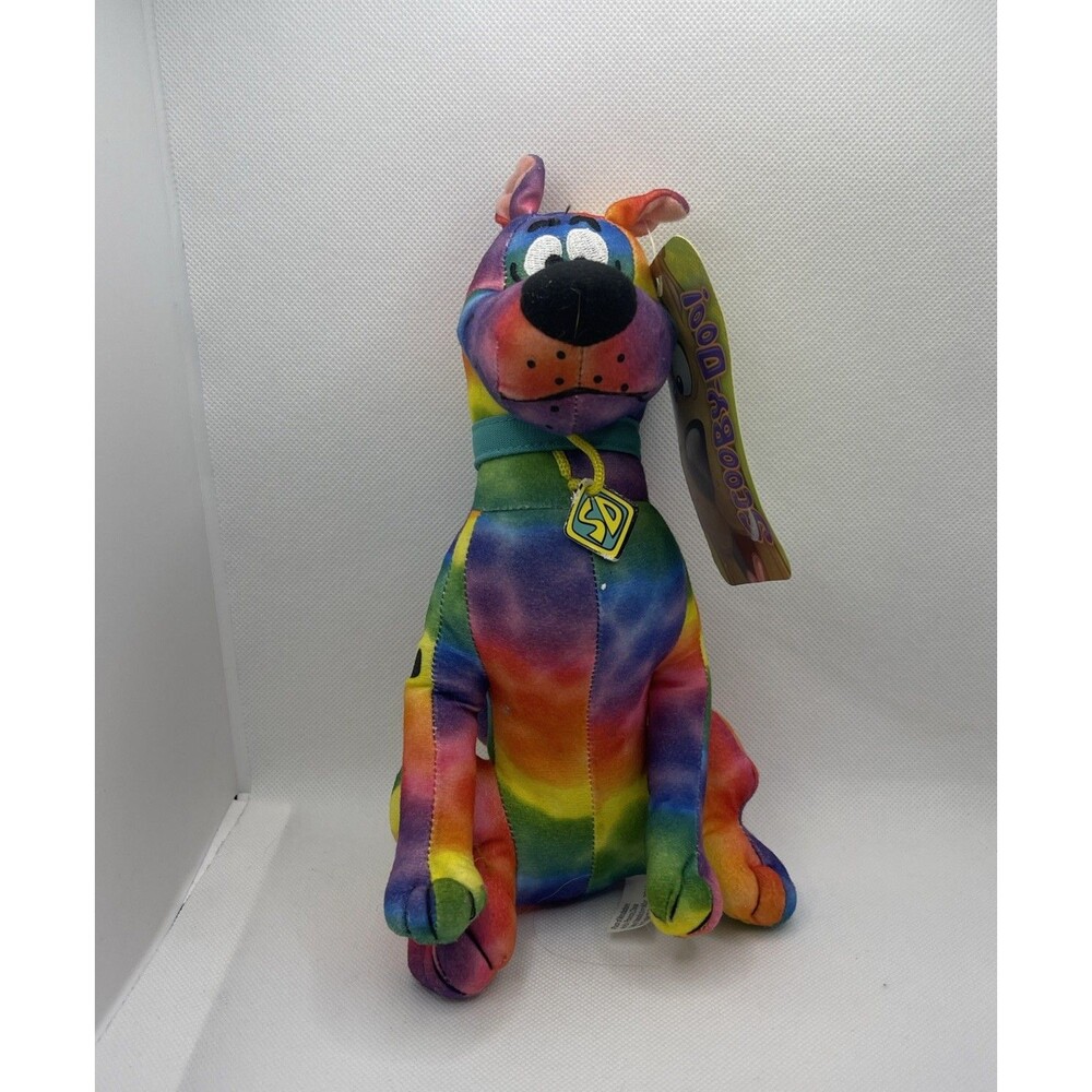2008 Scooby-Doo 9” Plush Toy Factory Scooby Tie Dye Rainbow Plush